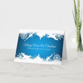 Tarjeta Festiva Feliz guerra en navidad, copo de nieve