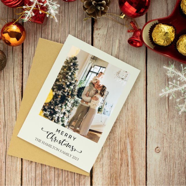 Tarjeta Festiva Feliz guión navideño verde Placa artán foto (Subido por el creador)