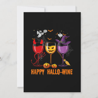 Tarjeta Festiva feliz hallo-wine divertido bebida de vino de hallo