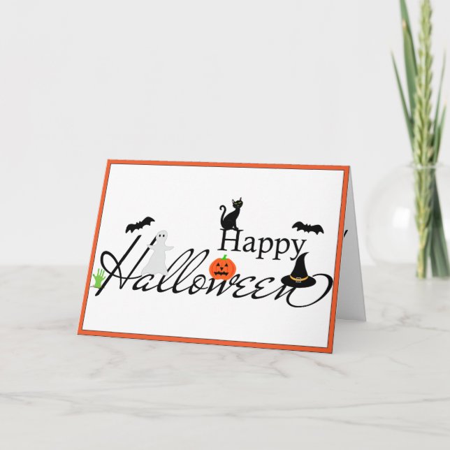 Tarjeta Festiva Feliz Halloween (Anverso)