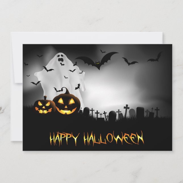 Tarjeta Festiva Feliz Halloween (Anverso)
