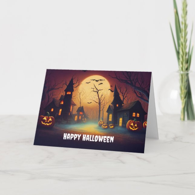 Tarjeta Festiva feliz Halloween (Anverso)