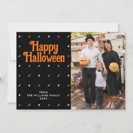 Tarjeta Festiva Feliz Halloween Black Photo Holiday Card