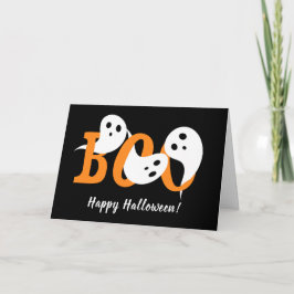 Tarjeta Festiva Feliz Halloween Boo Fantasma Negro