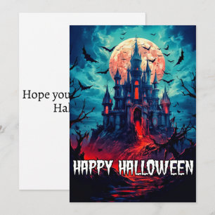 Tarjeta Festiva Feliz Halloween   Casa embrujada