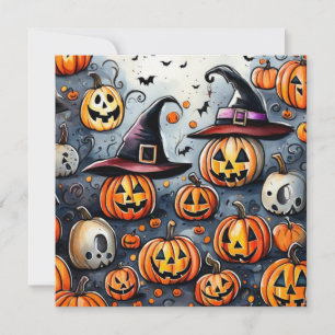 Tarjeta Festiva Feliz Halloween espeluznante regalo o trucos diseñ