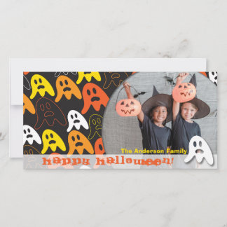 Tarjeta Festiva Feliz Halloween Fantasmas Espeluznantes Foto de Ni