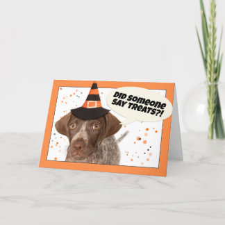 Tarjeta Festiva Feliz Halloween German Shorthaired Pointer