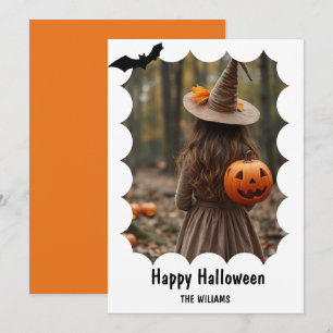 Tarjeta Festiva Feliz Halloween Moderno Una Foto