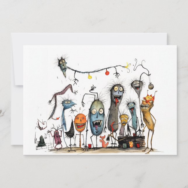 Tarjeta Festiva ¡Feliz Halloween, Monstruo! (Anverso)