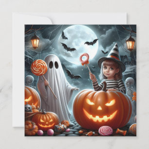 Tarjeta Festiva Feliz Halloween Niño