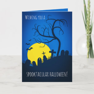 Tarjeta Festiva Feliz Halloween Para Cualquier Cementerio Temeroso