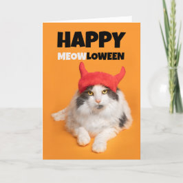 Tarjeta Festiva Feliz Halloween para cualquiera Gato divertido Dia