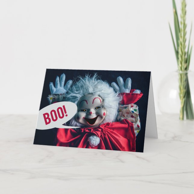 Tarjeta Festiva Feliz Halloween para cualquiera Humor de muñeca de (Anverso)