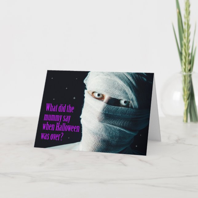 Tarjeta Festiva Feliz Halloween para cualquiera que no tenga humor (Anverso)