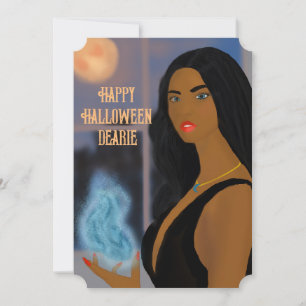 Tarjeta Festiva Feliz Halloween Querida Bruja
