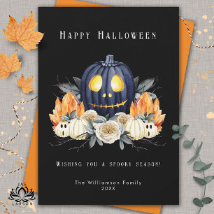 Tarjeta Festiva Feliz Halloween Samhain Espeluznante Calabazas Cri