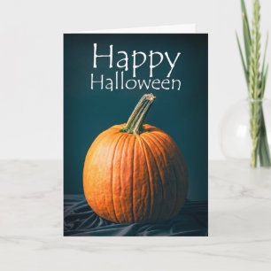 Tarjeta Festiva Feliz Halloween Simple Bodegón de Calabaza