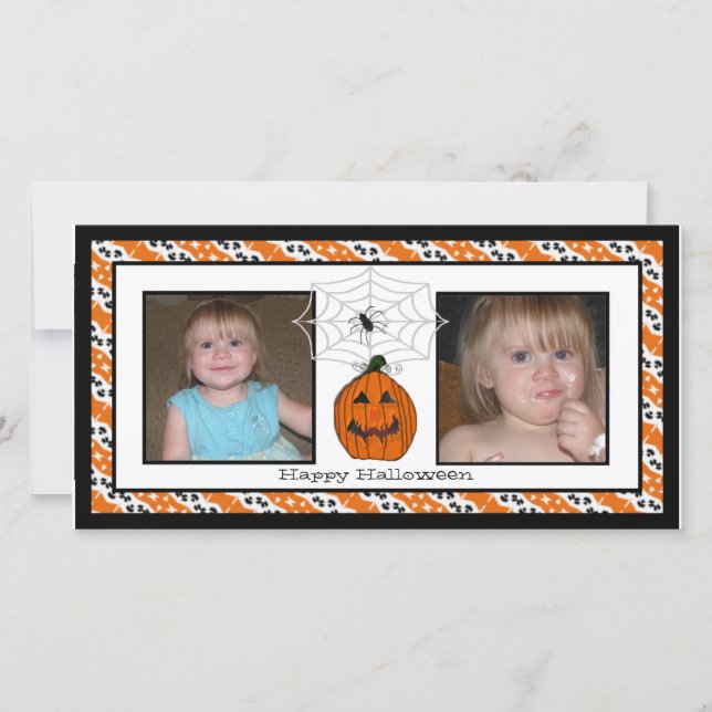 Tarjeta Festiva Feliz Halloween Spiderweb Photo Cards (Anverso)