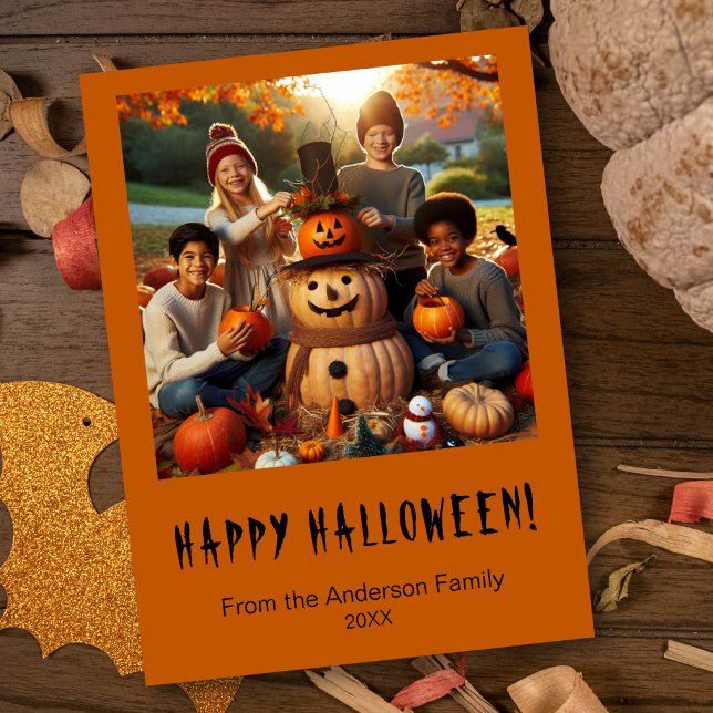 Tarjeta Festiva Feliz Halloween Spookan Photo Holiday Card (Subido por el creador)