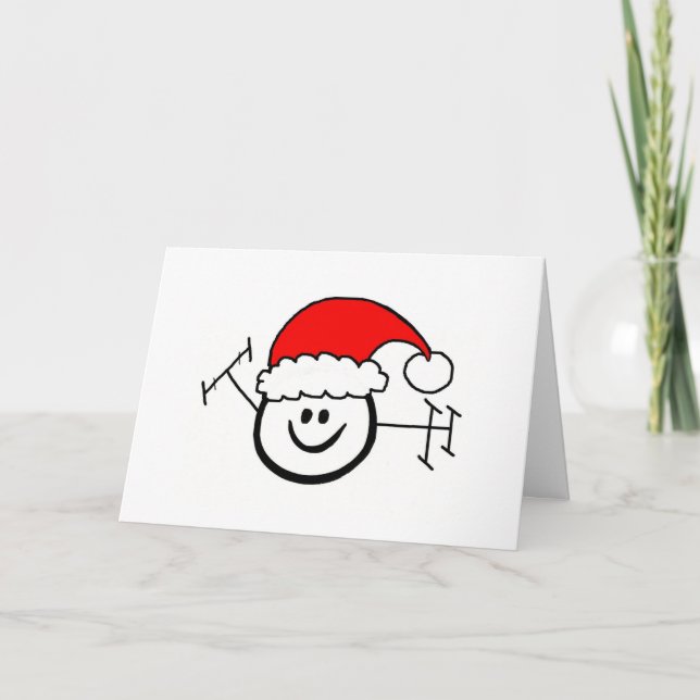 Tarjeta Festiva Feliz Ham Santa Navidades (Anverso)