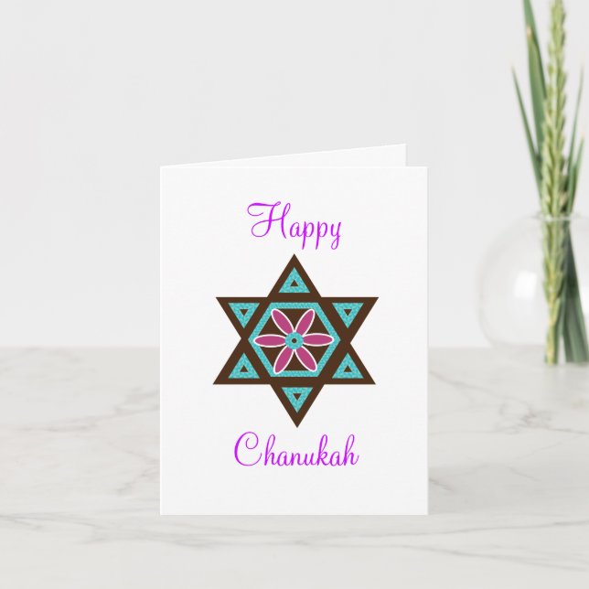 Tarjeta Festiva Feliz Hanukah Chanukah (Anverso)
