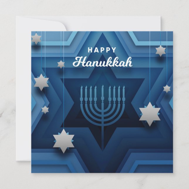 Tarjeta Festiva Feliz Hanukkah (Anverso)