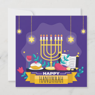Tarjeta Festiva Feliz Hanukkah