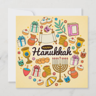 Tarjeta Festiva Feliz Hanukkah