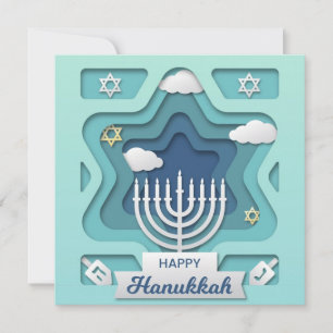 Tarjeta Festiva Feliz Hanukkah