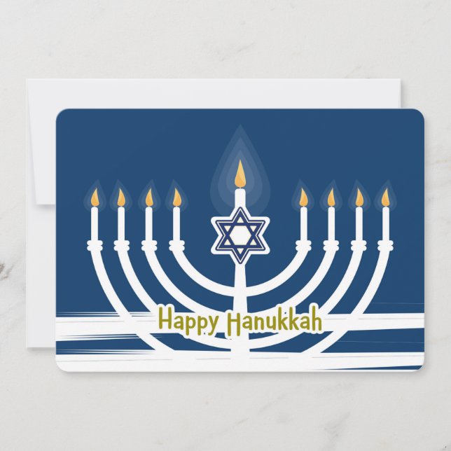 Tarjeta Festiva Feliz Hanukkah (Anverso)