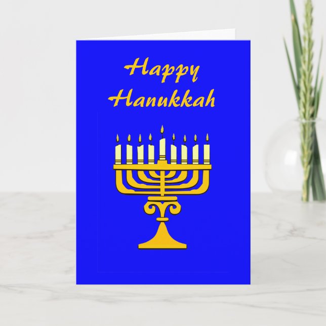 Tarjeta Festiva Feliz Hanukkah (Anverso)