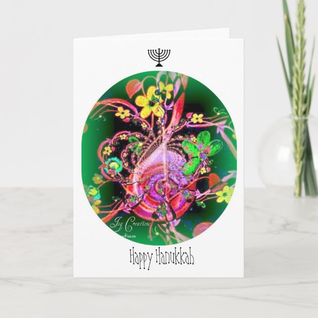 Tarjeta Festiva " Feliz Hanukkah" (Anverso)