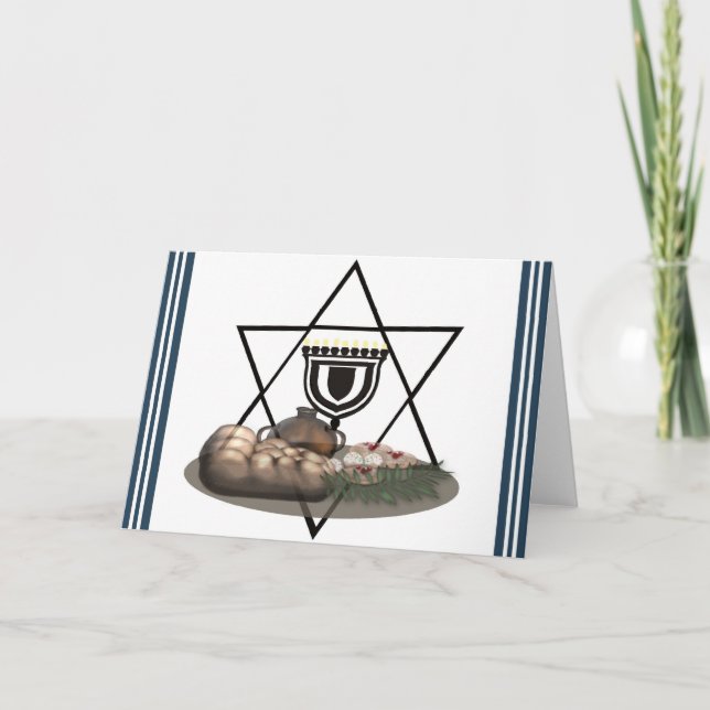 Tarjeta Festiva Feliz Hanukkah (Anverso)