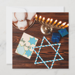 Tarjeta Festiva Feliz Hanukkah