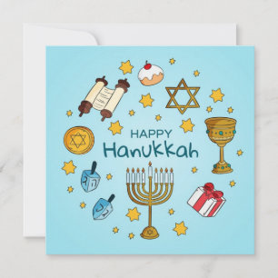 Tarjeta Festiva Feliz Hanukkah