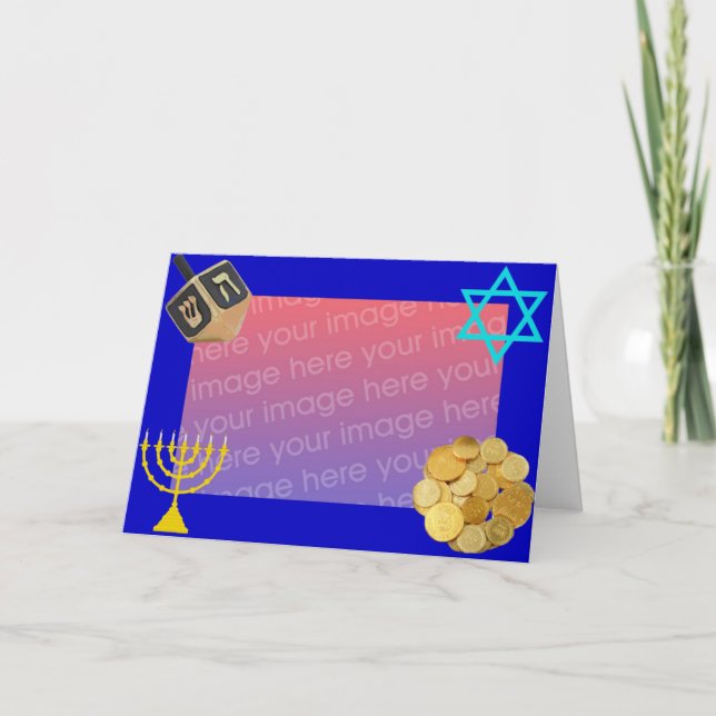 Tarjeta Festiva Feliz Hanukkah (Anverso)