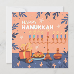 Tarjeta Festiva Feliz Hanukkah