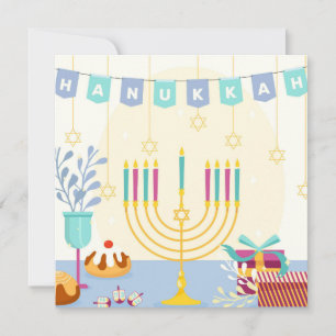 Tarjeta Festiva Feliz Hanukkah