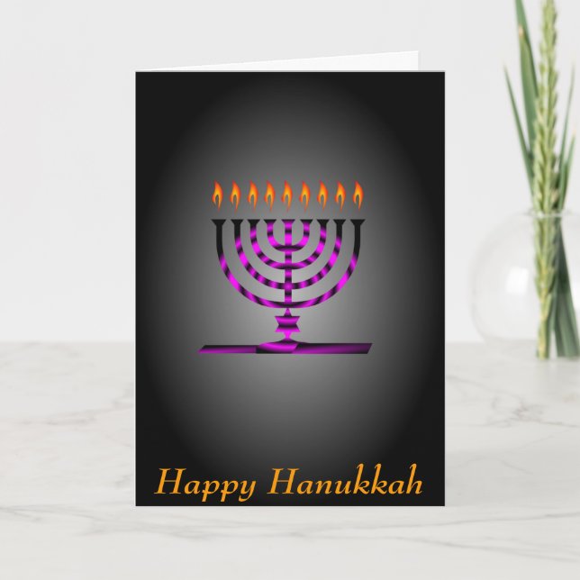 Tarjeta Festiva Feliz Hanukkah (Anverso)
