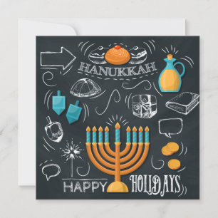 Tarjeta Festiva Feliz Hanukkah