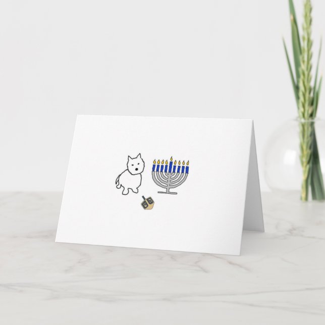 Tarjeta Festiva Feliz Hanukkah (Anverso)