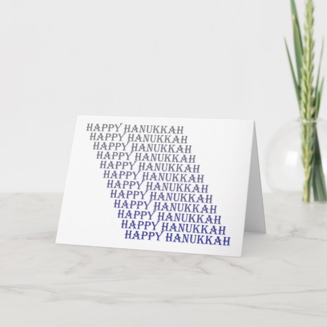 Tarjeta Festiva Feliz Hanukkah Blue Silver Gray Card (Anverso)
