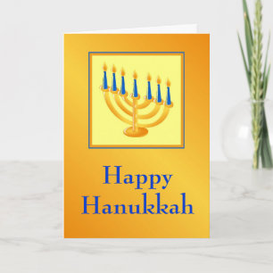 Tarjeta Festiva Feliz Hanukkah Card con Menorah