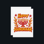 Tarjeta Festiva Feliz Hanukkah Card - Elegante festividad judía<br><div class="desc">Happy Hanukkah Card - Elegant Jewish Holiday Greeting with Menorah & Festive Design Celebra el Festival de las Luces con calidez y estilo utilizando esta tarjeta Hanukkah de diseño feliz. Ya sea que envíes bendiciones a la familia, amigos o colegas, esta tarjeta es una manera sincera de compartir el espíritu...</div>