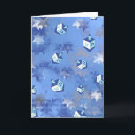Tarjeta Festiva Feliz Hanukkah cayendo estrella y sueños<br><div class="desc">Está viendo la colección de diseño de Lee Hiller. Coleccionista,  ropa,  regalos y objetos de colección Lee Hiller Photography o colección de arte digital. Puedes ver su fotografía de la naturaleza en http://HikeOurPlanet.com/ y seguir su blog de senderismo dentro del Parque Nacional de Hot Springs.</div>