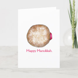 Tarjeta Festiva Feliz Hanukkah Chanukah Jelly Donut Sufganiyot