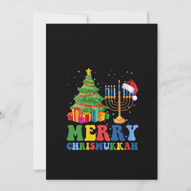 Tarjeta Festiva Feliz Hanukkah Chris (Anverso)