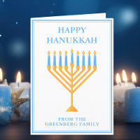 Feliz Hanukkah Cute Personalizable Menorah