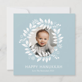 Tarjeta Festiva feliz hanukkah floral